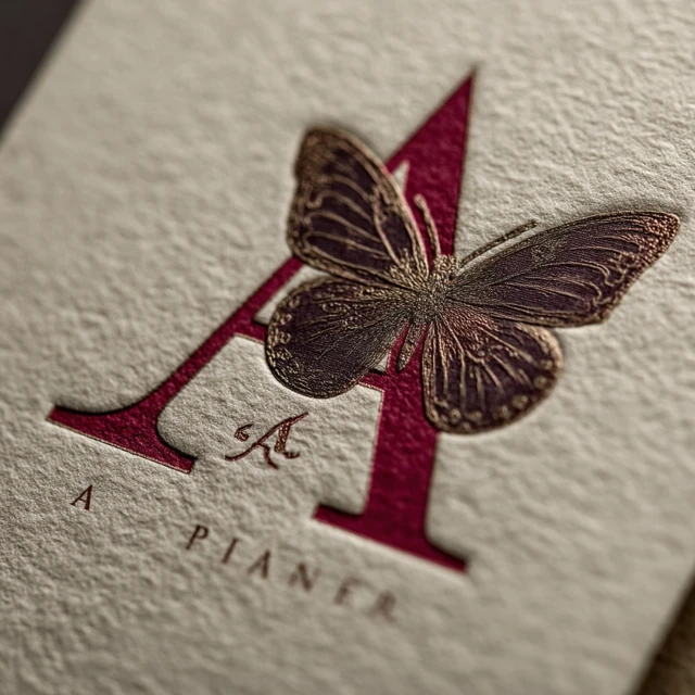 Papelaria Afetiva Logo: Butterfly, Pink Letters, Minimalist