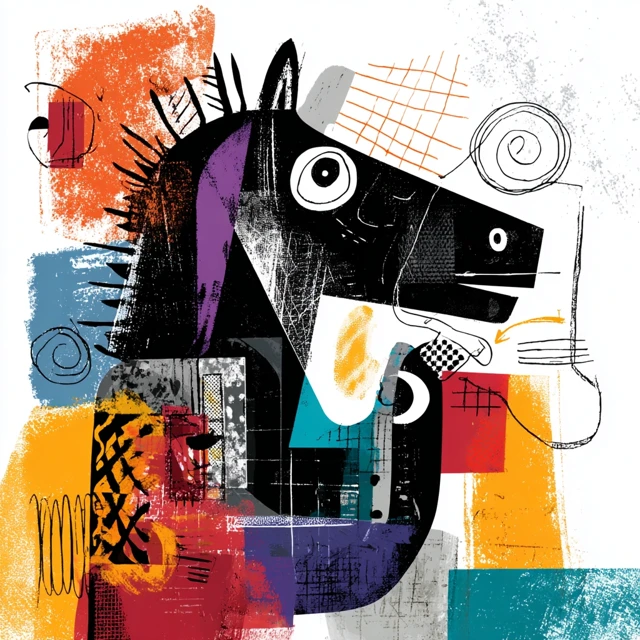 Abstract Picasso Horse Art