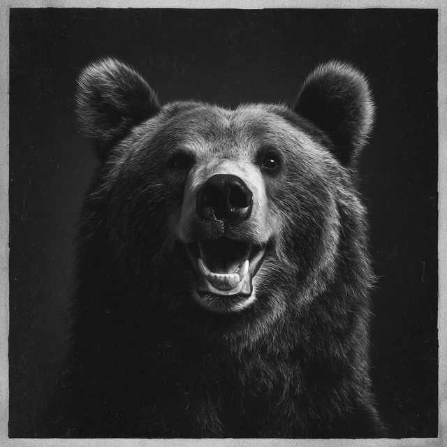 Happy Brown Bear with Dog Features