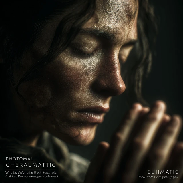 Photorealistic Portrait of Meditating Woman