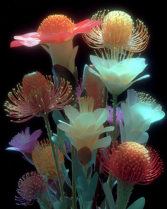 Fynbos Flowers Botanical Painting