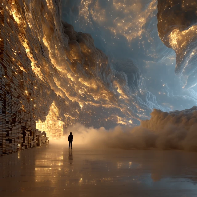 Celestial Library in the Stars Epic Scene