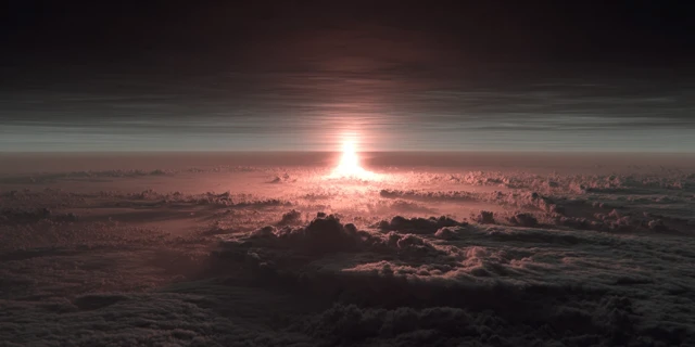 Nuclear Explosion Aerial View Cinematic Realism