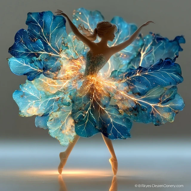 Ballet Dancer in a Magical Flower Dress