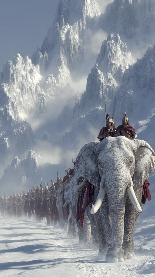 Carthaginian Elephants in the Alps, 218 BCE