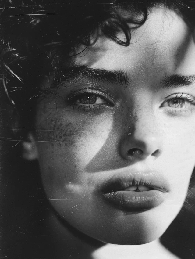 Expressionistic Black and White Portrait from the 80s