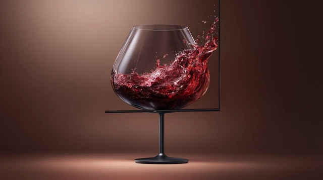 Wine Glass with a Splash Modern Design Photorealistic