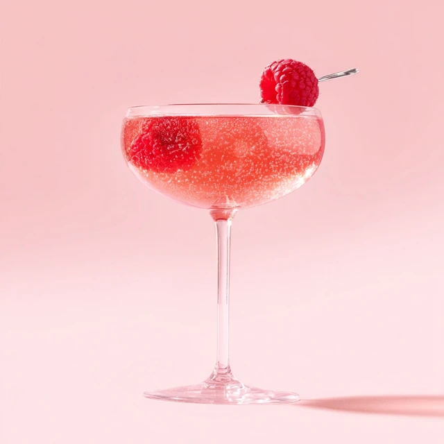 Berry Cocktail Refreshing Summer Drink Coupe Glass
