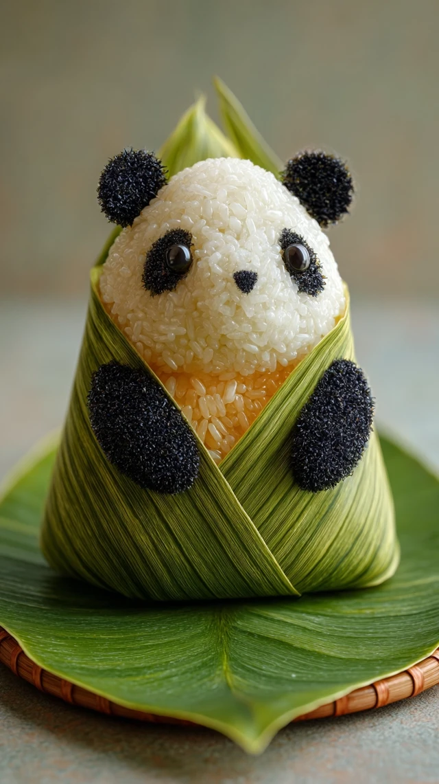Cute Panda Zongzi Food Art Illustration