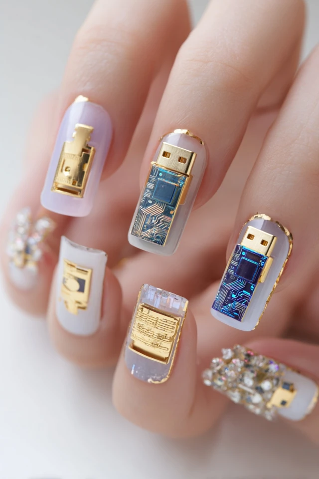 USB Hub Adapter Nail Art Design Gadget