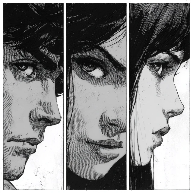 Anime Comic Faces Young Man Woman Art
