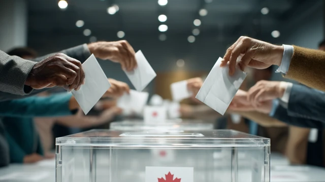 Voting Hands Casting Ballots Democracy in Canada
