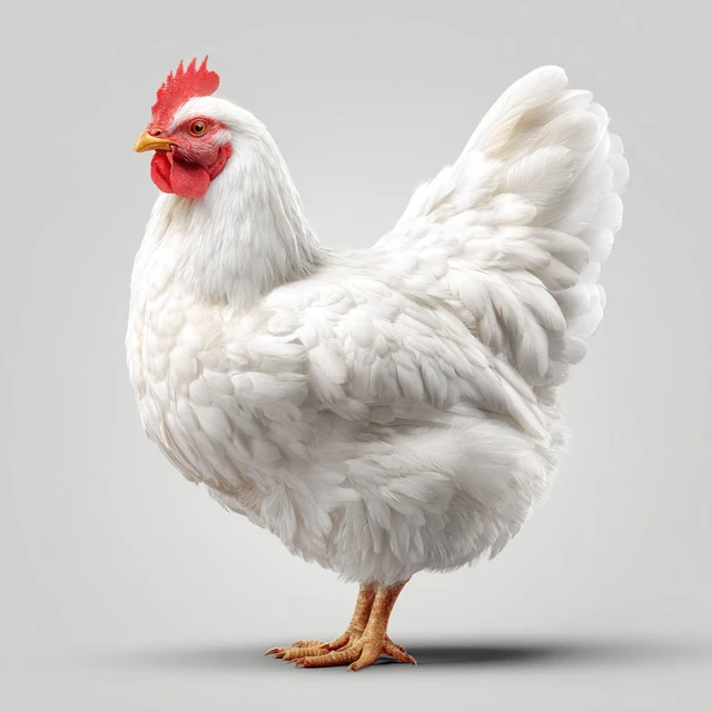 White Hen 3D Vector Illustration