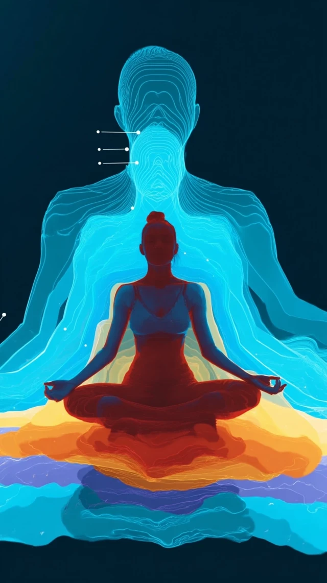 Woman in Lotus Position Fractal Art Meditation