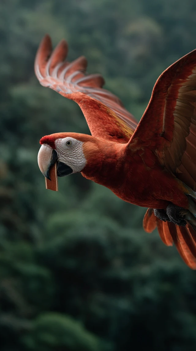 Flying Parrot With Protein Bar Nature Photo