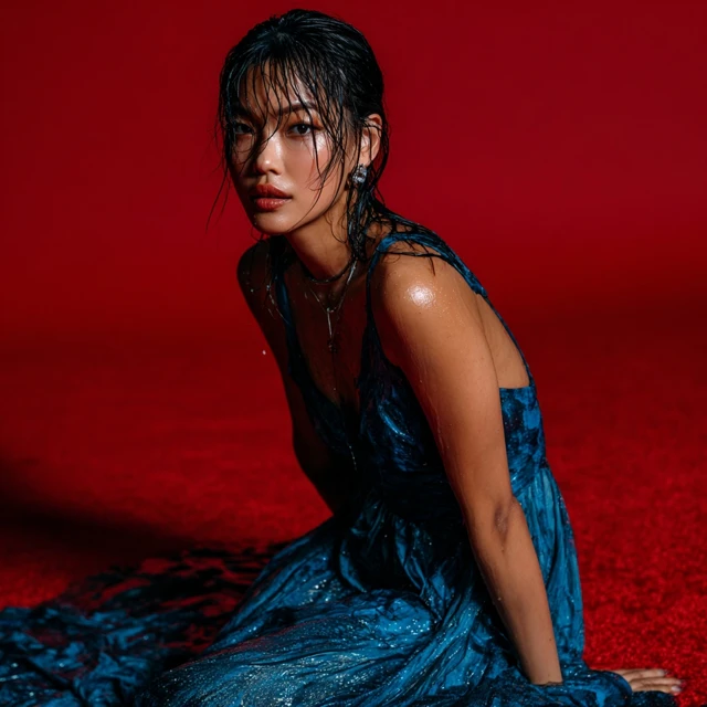 Singaporean Woman Drenched in Glamour Editorial