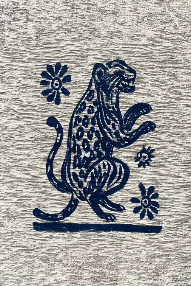 Ancient Anatolian Snow Leopard Stencil Art