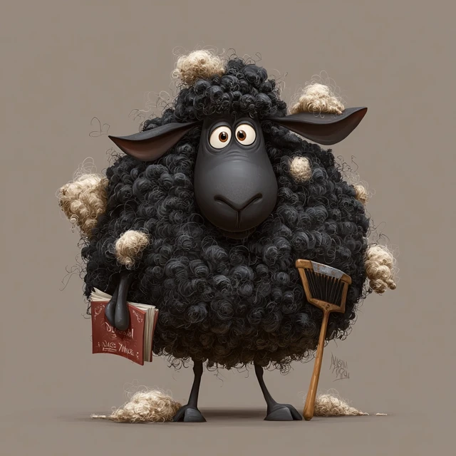 Funny Cartoon Sheep Getting Sheared