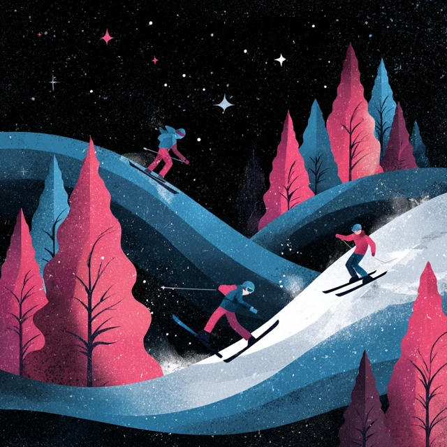 Winter Olympics Postcard Illustration