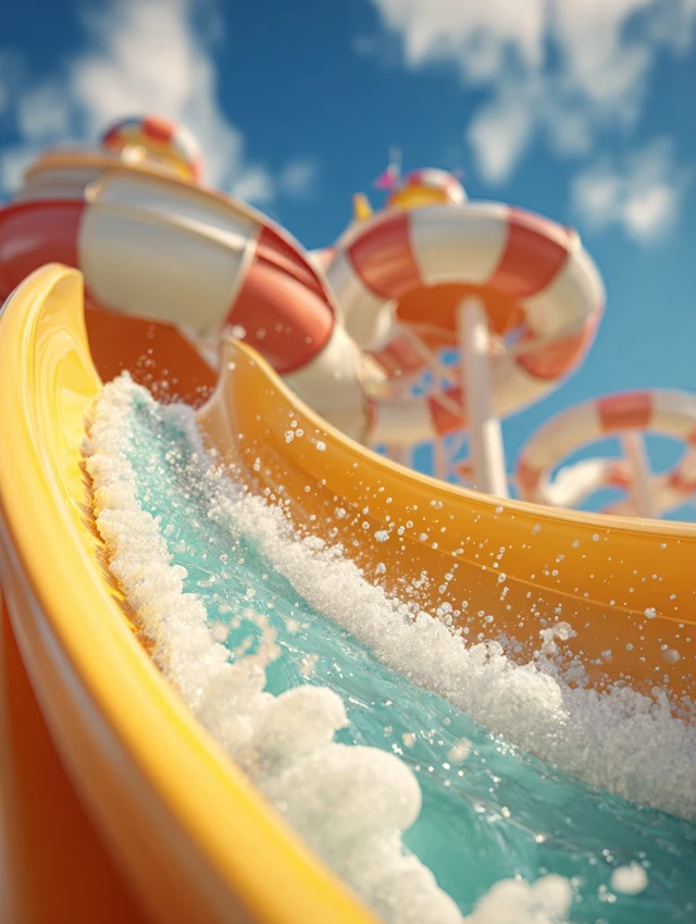 Water Slide Fun Cartoon Amusement Park