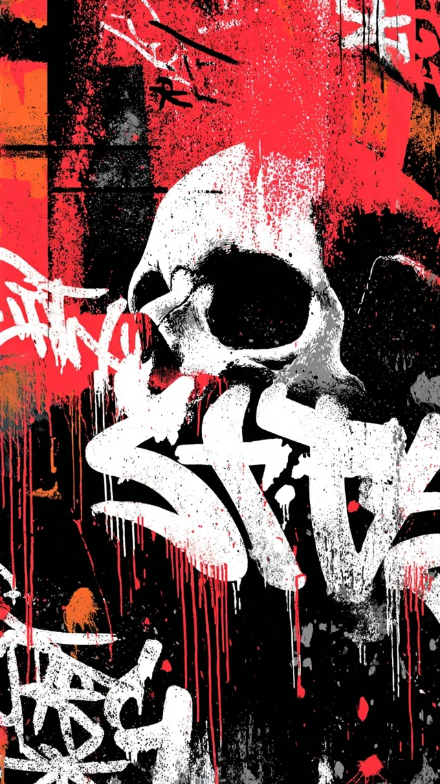 Graffiti Skull TShirt Design Urban Street Art