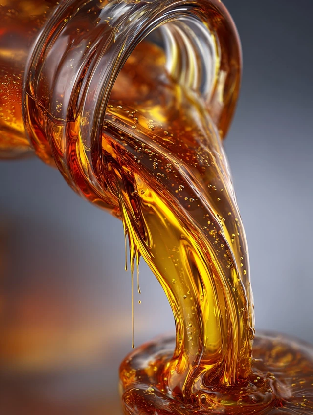 Golden Tea Seed Oil Pouring Liquid Photography