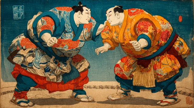 Sumo Clown Match  A Surreal and Colorful Show