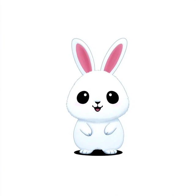 Cute White Rabbit Illustration for Children