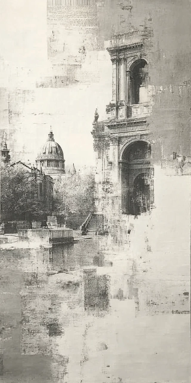 Victorian Architecture Etching Print