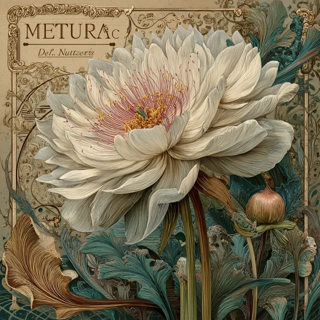 Art Nouveau Floral Illustration Book Cover