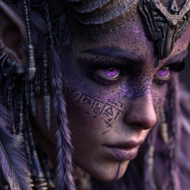 Mystical Dark Elf Fantasy Portrait 4K