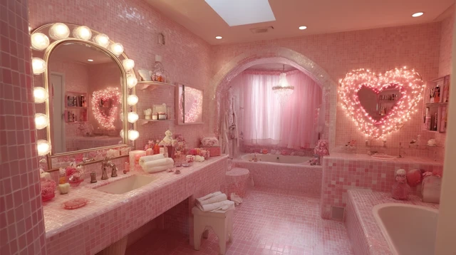 Pink Bathroom Interior Dreamy Aesthetic Design