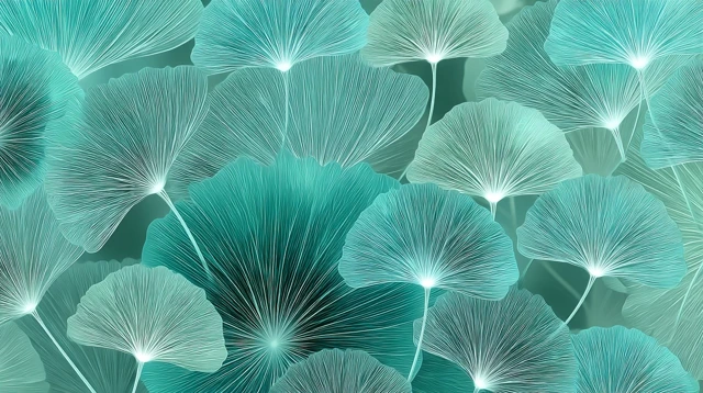 Abstract Dandelion Pattern Turquoise Teal Illustration