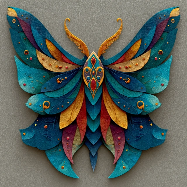 Abstract Luna Moth Elegant Fancy Artwork