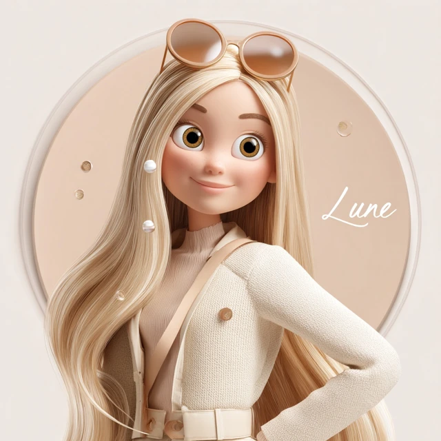Lune Brand Mascot 3D Stylized Portrait