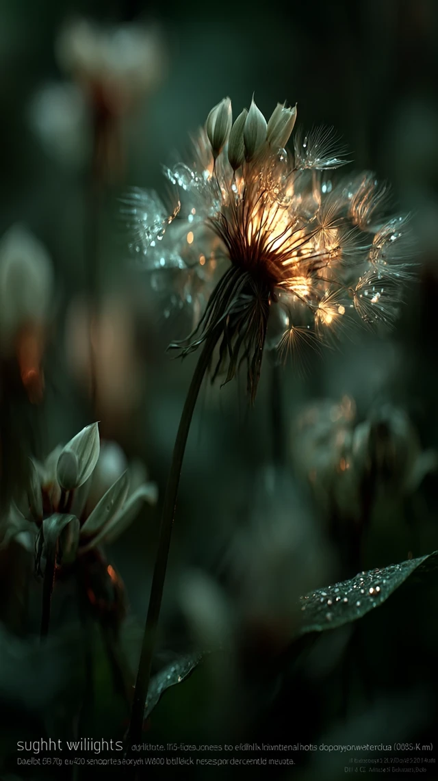 Dandelion in the Sunlight Forest 8K Nature Photo