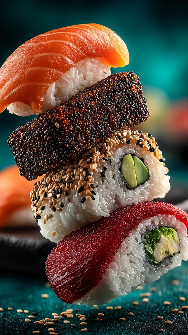 Delicious Sushi Stack Food Photography