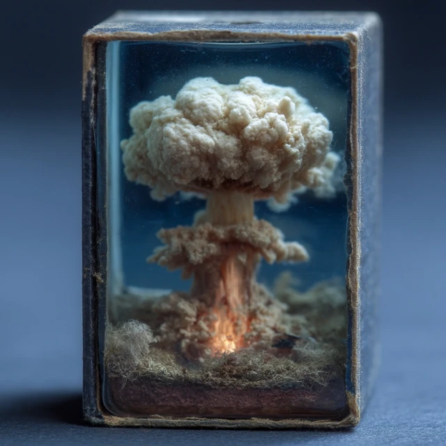Miniature Mushroom Cloud Explosion in a Matchbox