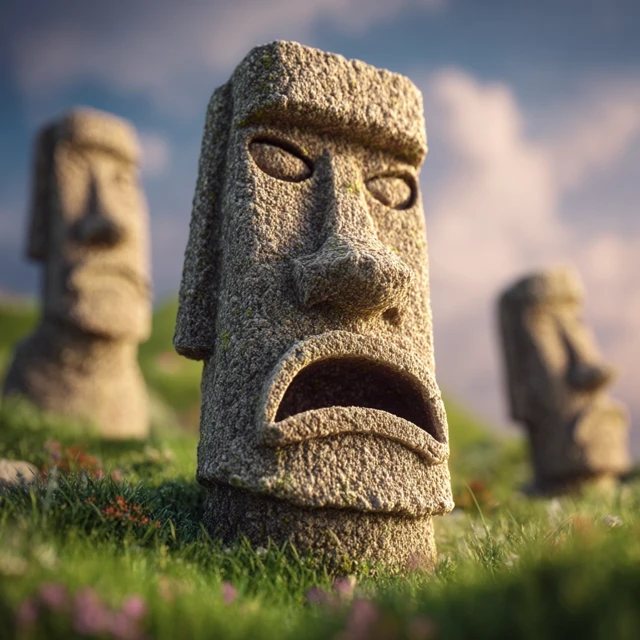 Easter Island Statues Terrorific Scene