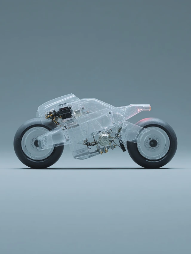 Y2K Translucent Motorcycle Product Design
