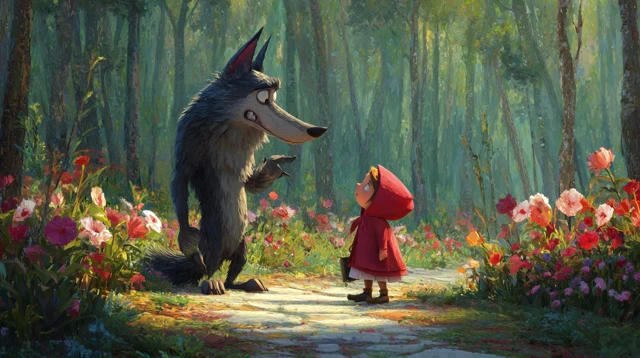 Little Red Riding Hood and the Wolf in 3D