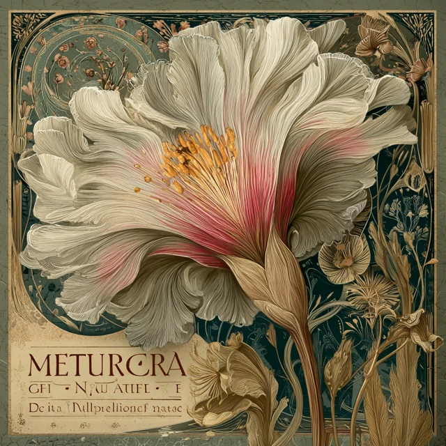 Art Nouveau Floral Illustration Book Cover