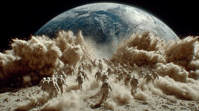 Apocalyptic Scene People Fleeing