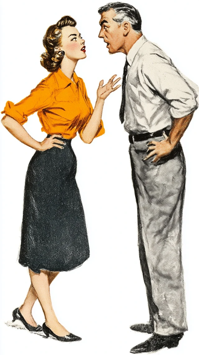 Cartoon Argument Woman vs Man