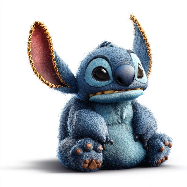 Realistic 3D Render of Stitch Cartoon Character
