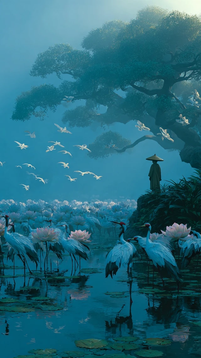 Crane Pond Meditation Ancient Vietnam