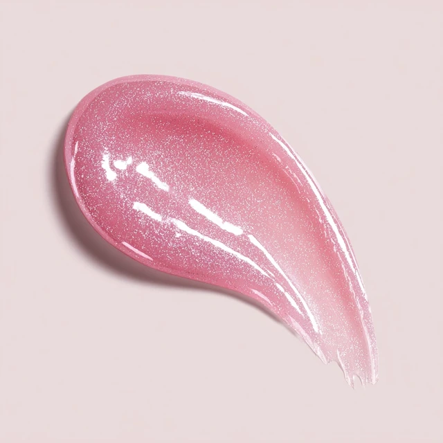 Pink Lip Gloss Swatch Close Up Shiny Glossy