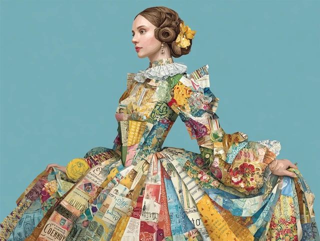 Country Queen in Naive Surreal Illustration