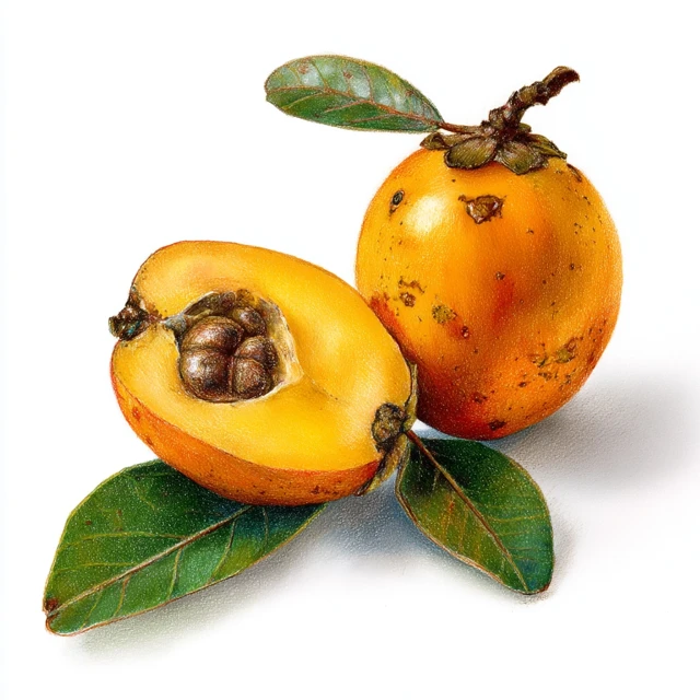 Realistic Loquat Fruit Illustration