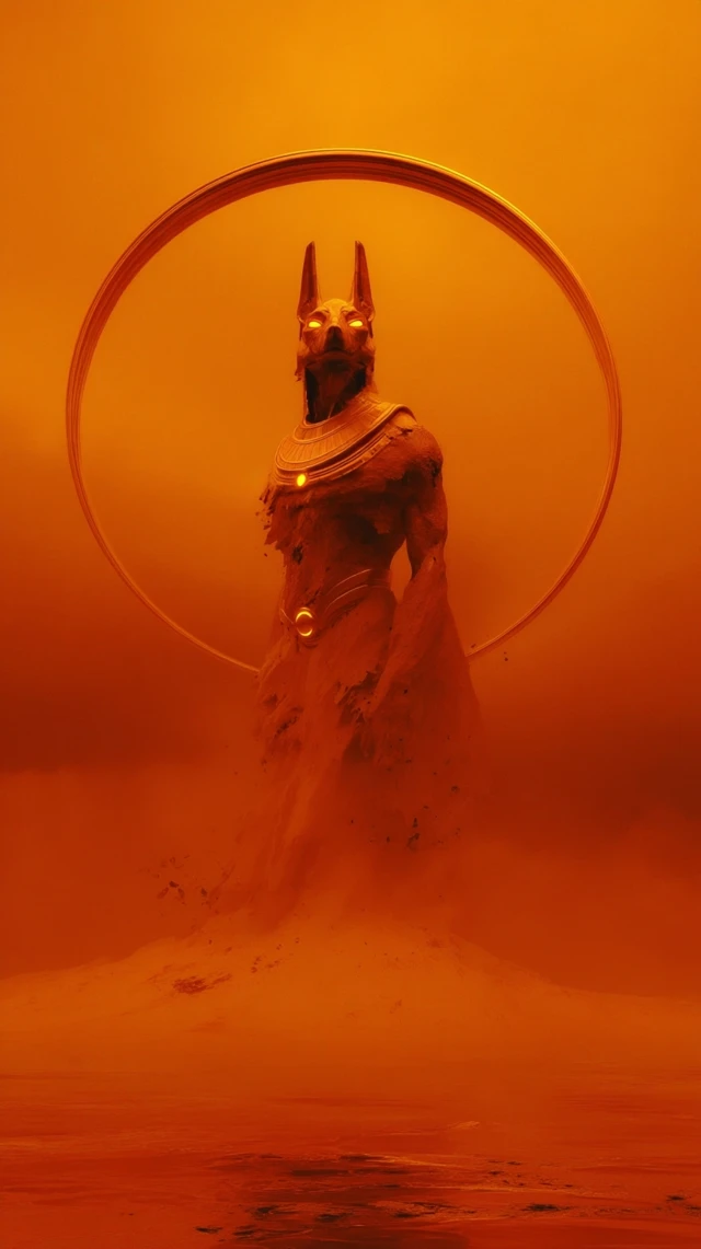 Anubis Statue in Space Divine Art